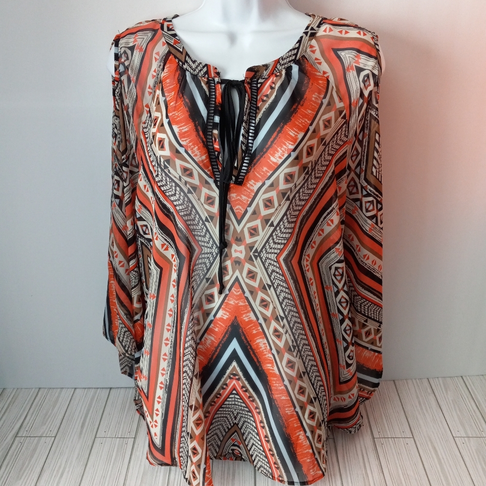 Black Rainn Cold Shoulder Boho Blouse